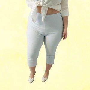 90's blue gingham high waist capri pants